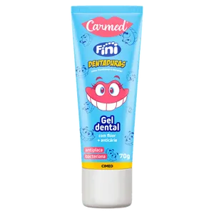 Gel Dental Infantil Carmed Fini Dentaduras 70g Pasta de Dente Gel Infantil Carmed Fini Dentaduras 70g