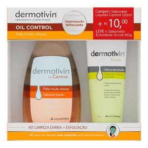 Kit Sabonete Líquido Dermotivin Oil Control 120ml + Sabonete Esfoliante Scrub 60g