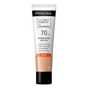 Protetor Solar Facial Principia FPS 70 PS-05 Cobertura de Base Antioleosidade Com Cor 2.0 30ml Fluido