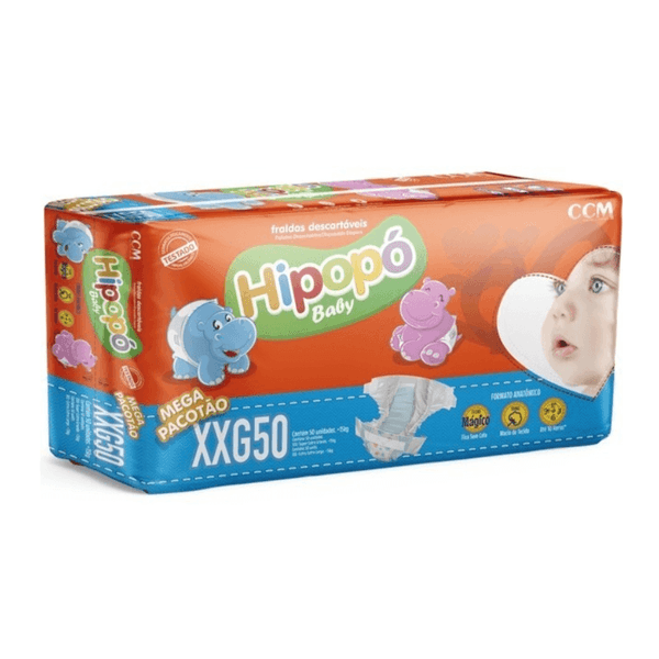 Fralda Hipopo Baby Mega Pacotão 50 Un XXG