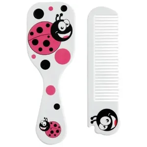 Kit Escova Pentear e Pente Baby Zoo Jao Joaninhas Marcoboni Ergonômico para Bebê Kit Marco Boni Baby Escova Pentear Zoo Jao - Marco Boni