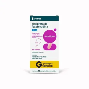 Cloridrato De Fexofenadina 180mg 10 Comprimidos Revestidos Genérico Germed
