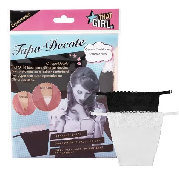 Tapa-decote That Girl Preto e Branco 2 Unidades Tapa Decotes That Girl com 2unidades