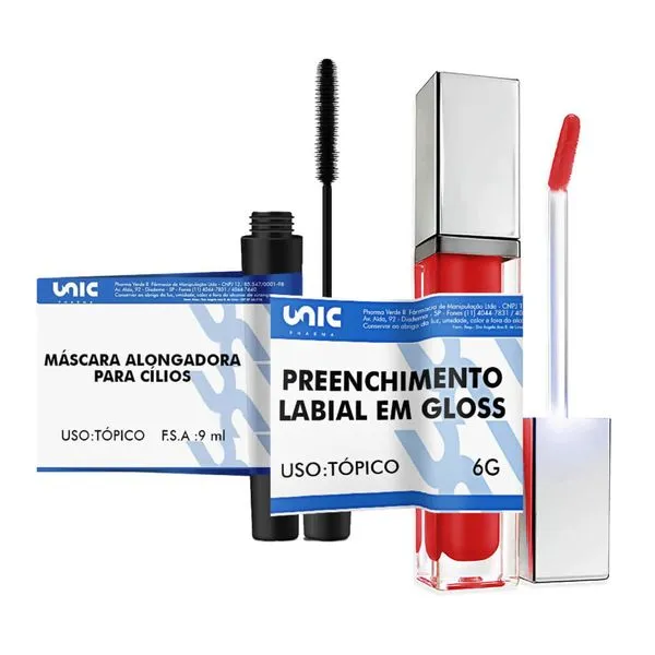 Mascara Alongadora Para Cílios 9Ml + Preenchimento Labial Em Gloss 6Gr
