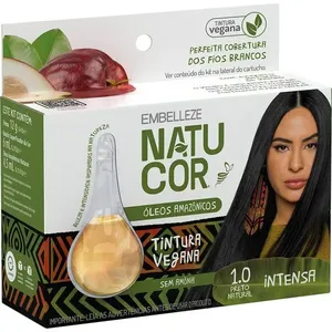 Tinta de Cabelo NATUCOR Óleos Amazônicos Preto Natural 1.0 12g