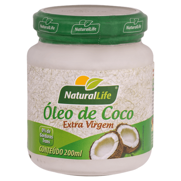 NaturalLife Óleo de Coco Extra Virgem 200ml Prensado a Frio OLEO COCO NATLIFE EXT VIRGEM 200ML