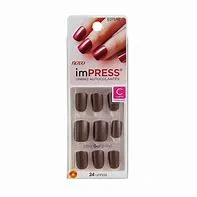 Unha Postiça Autocolante First Date FBIP040 Vermelho 24 Unidades Impress Unha Au/Co Impress First Date Fbip040 - Impress