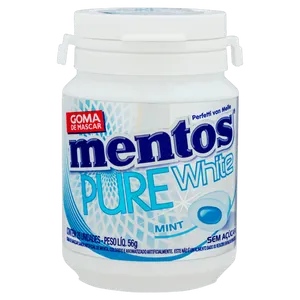 Goma De Mascar Mentos Pure Fresh Wht Garrafa 56G - Mentos