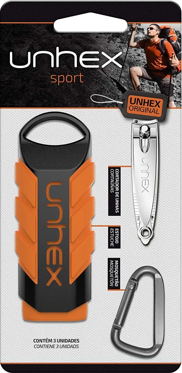 Kit Cutelaria Unhex Sport Laranja 2 Peças Merheje Kit Unhex Sport 02 Est+Cort+Mosq Laranja