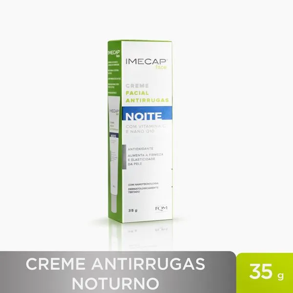 Imecap Face Noite 35g - Creme Antirrugas Clareador com Ácido Hialurônico + Q10