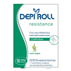 Folhas para Depilação Corporal Resistance Algas Creme 8 Pares Depi Roll Folhas Prontas Depilatório Depi Roll-On Corporal Algas 8 Pares - Depi Roll