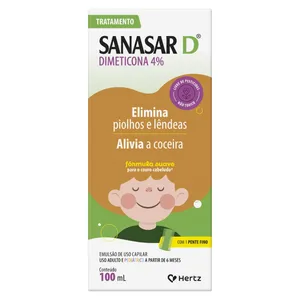 Sanasar D Dimeticona 4% Emulsão Capilar 100ml + 1 Pente Fino