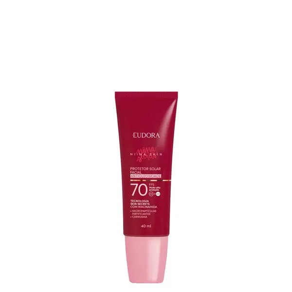 Protetor Solar Facial Antioleosidade Eudora Niina Skin FPS 70 40 ml FPS 70