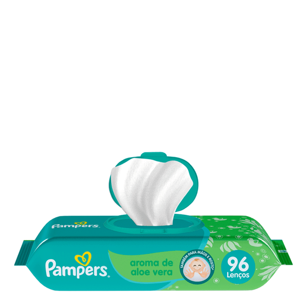 Lenço Umedecido Infantil Pampers Aloe Vera 96 Unidades