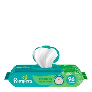 Lenço Umedecido Infantil Pampers Aloe Vera 96 Unidades
