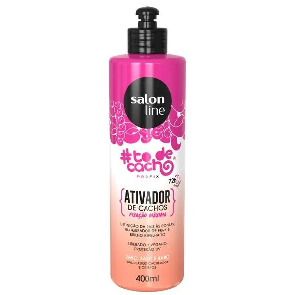 Ativador de Cachos #ToDeCachos Fixação Máxima 400ml Salon Line para cacheadas e crespas Ativador de Cachos #ToDeCachos Fixação Máxima - 400ml