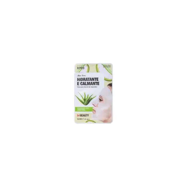 Máscara facial de algodão Aloe Vera hidratante 20ml Kiss Ny Máscara facial de algodão Kiss New York Aloe Vera 20ml