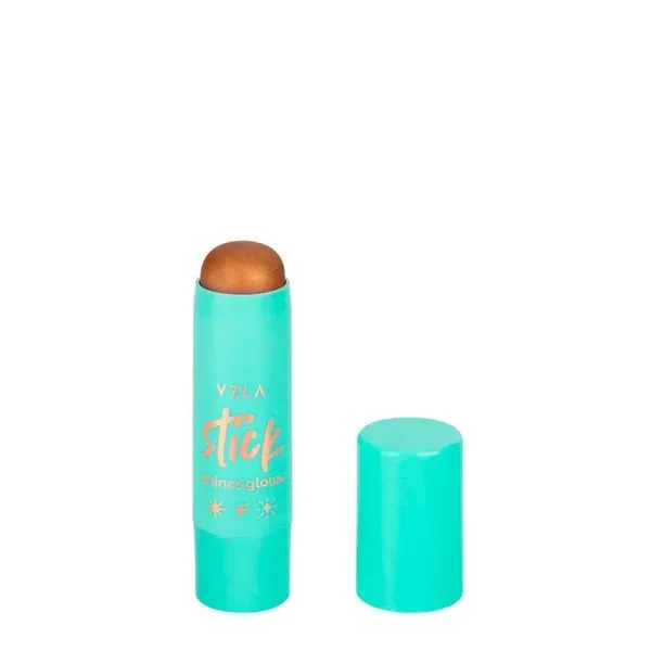 Vizzela Shine & Glow - Iluminador Em Stick 7g Glow 04 - Perolado Bronze + Dourado