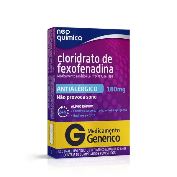 Cloridrato de Fexofenadina 180mg 10 Comprimidos - Neo Química