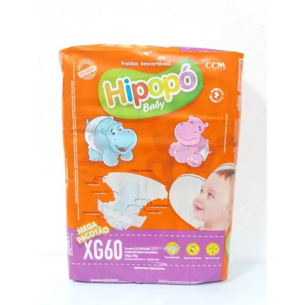 Fralda Hipopo Baby Mega 60 Un XG