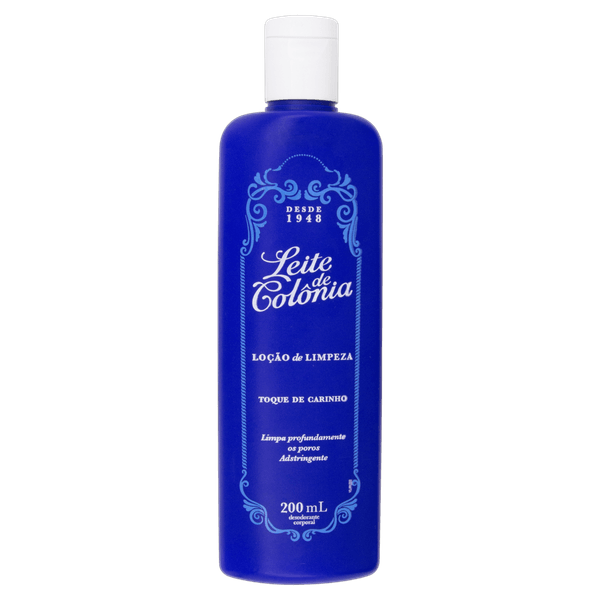 Loção de Limpeza Facial Toque de Carinho Leite de Colônia 200ml Leite De Colonia Loção de Limpeza Toque de Carinho Leite de Colônia Frasco 200ml