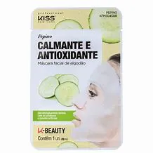 Máscara Facial de Algodão Pepino 20ml Kiss Ny Máscara facial Kiss New York Pepino 20ml
