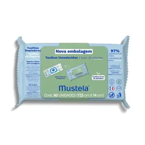 Toalhas Umedecidas Mustela Base de Plantas Recém-Nascido 60 Unidades