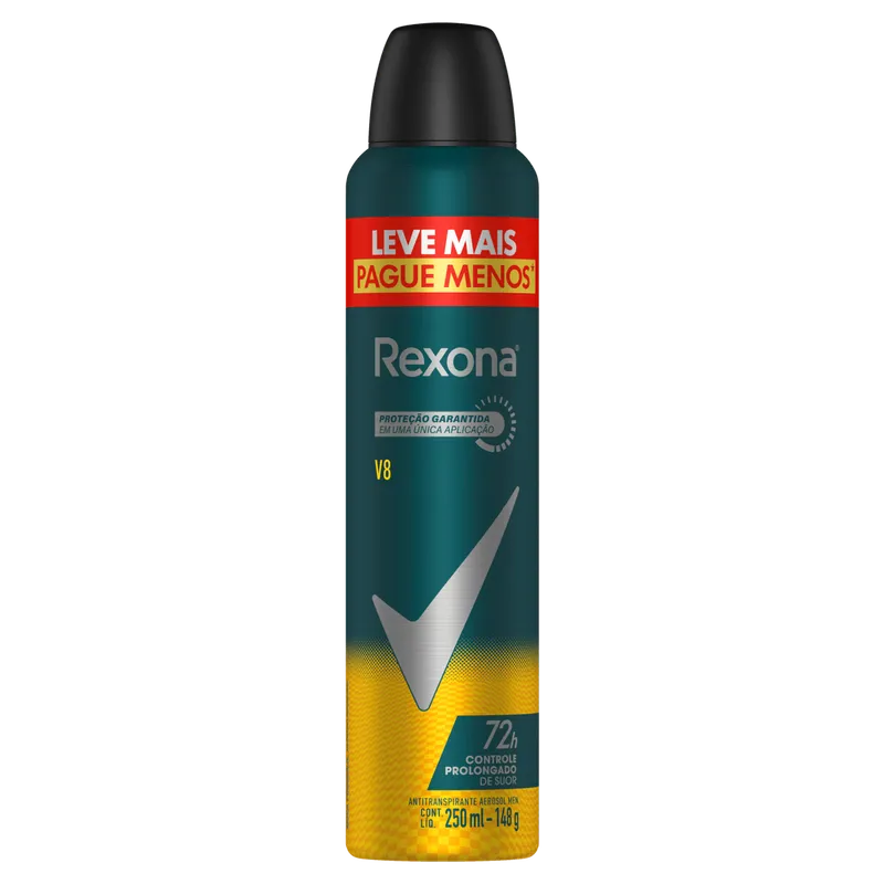 Antitranspirante Aerossol V8 Rexona Men 250ml Spray Leve Mais Pague Menos