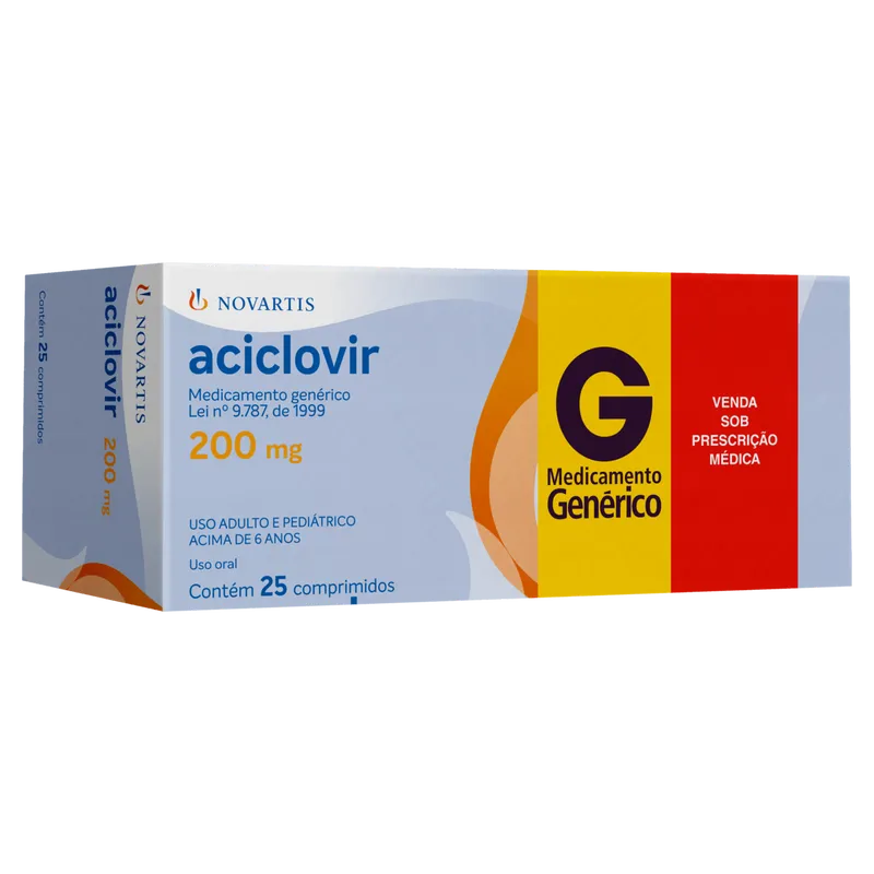 Antiviral Aciclovir Novartis 200mg Comprimido 25 Unidades