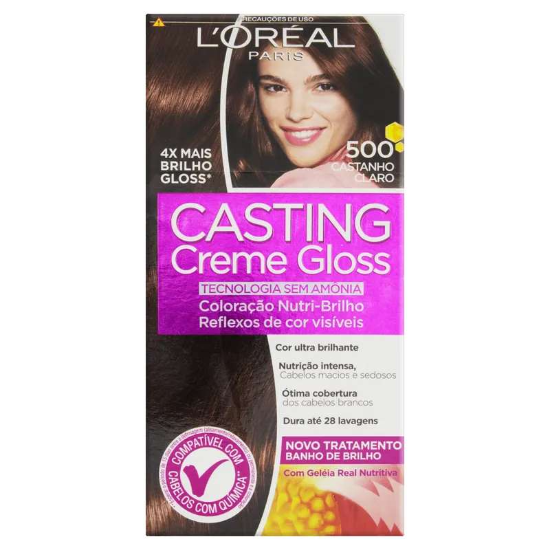 Kit Coloração Creme 500 Castanho Claro L'oréal Paris Casting Gloss