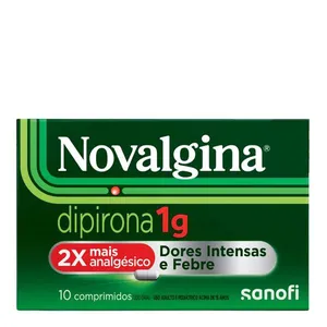Analgésico e Antitérmico Novalgina 1g Dipirona Adulto 10 comprimidos