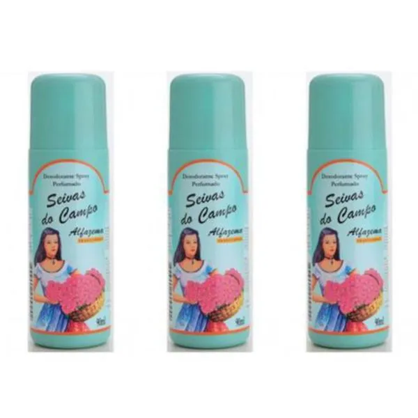 Kit c/3 Unidades de Desodorante Spray Seivas Do Campo 90ml Alfazema Tradicional