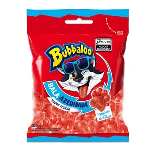 Bala Macia Bubbaloo Morango Azedinha 82,5g