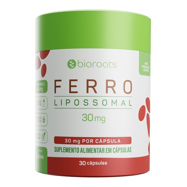 Complemento Alimentar Ferro 30mg Bioroots 30 Cápsulas