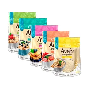 Kit 5 Aveia Sem Glúten Leve Croc: Flocos Grossos, Flocos Médios, Flocos Finos, Farelo, Farinha