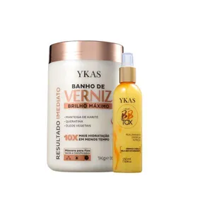 Kit Ykas Banho de Verniz Máscara Capilar 1Kg + BBtox Líquido