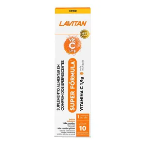 Vitamina C 1,9g Lavitan Super Fórmula 10 Comprimidos Efervescentes