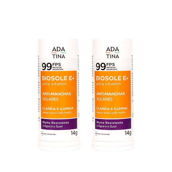 Kit 2 Unidades Protetor Solar 12HS Biosole E PLus Ultra Vitamin FPS 99 Stick