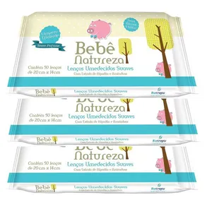 Lenços Umedecidos Bebê Natureza Azul 3 Unidades