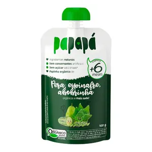 Papinha Papapá Orgânica Pera, Espinafre, Abobrinha 100g