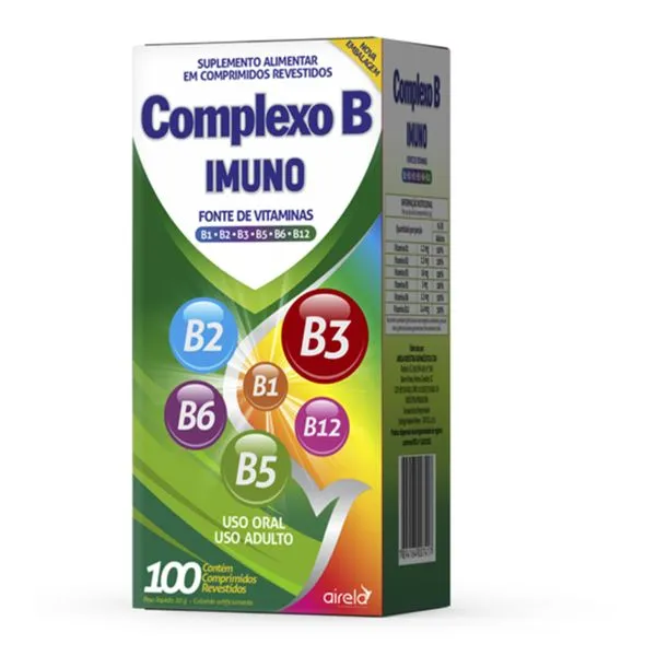 Complexo B Imuno 100 Comprimidos Vitaminas B1 B2 B6 B12 100cp