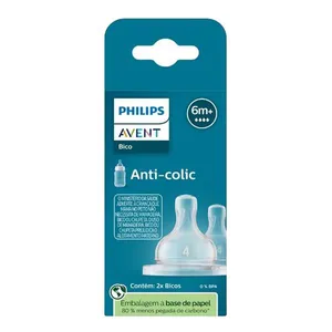 Bico Mamadeira Avent Anti-colic T4 6m+ 2 Unidades