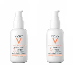 Kit com 2 Unidades de Protetor Solar Capital Soleil UV-Age Daily Vichy Sem Cor FPS60 - 40g