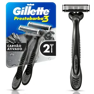 Aparelho Descartável para Barbear Gillette Prestobarba3 Carbono 2 Unidades