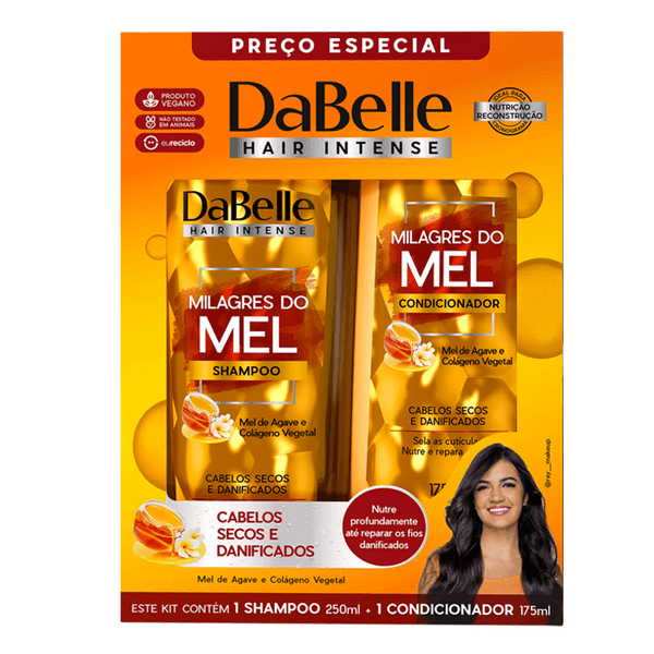 Kit Dabelle Hair Intense Milagres do Mel Shampoo 250ml + Condicionador 175ml