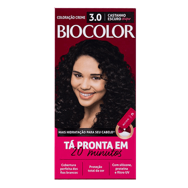 Tinta de Cabelo Biocolor Mini Kit 3.0 Castanho Escuro Chique
