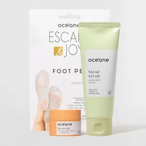 Kit Esfoliação - Esfoliante Facial + Esfoliante Labial + Máscara Esfoliante Para Pés (3 Produtos) Océane Kit Esfoliação - Esfoliante Facial + Esfoliante Labial + Máscara Esfoliante Para Pés (3 Produtos)