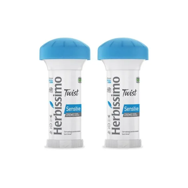 Kit c/2 Unidades de Desodorante Creme Twist Herbissimo 45g Sensitive