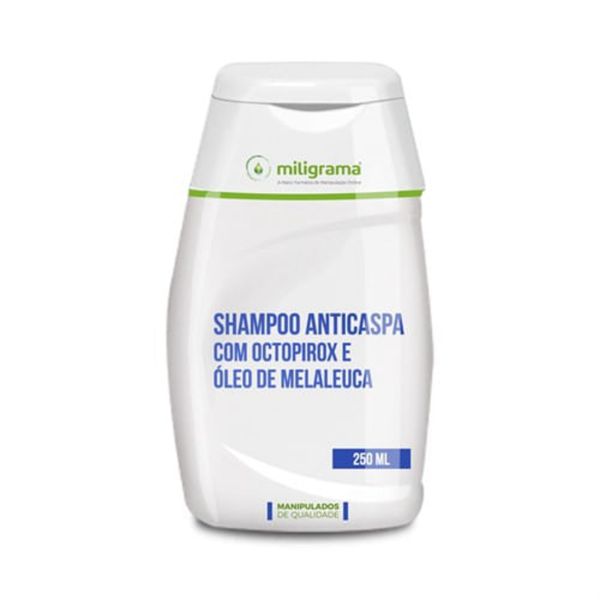 Shampoo Anticaspa: octopirox e óleo de melaleuca 250ml Shampoo Anticaspa com Octopirox e Óleo de Melaleuca 250ml