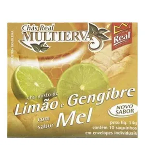 Chá Real Multiervas limão gengibre com sabor de mel .
